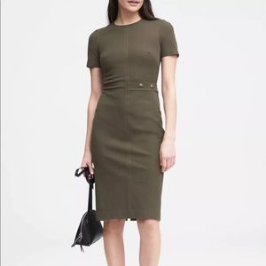 Banana Republic Bi-Stretch Olive Dress Size 6